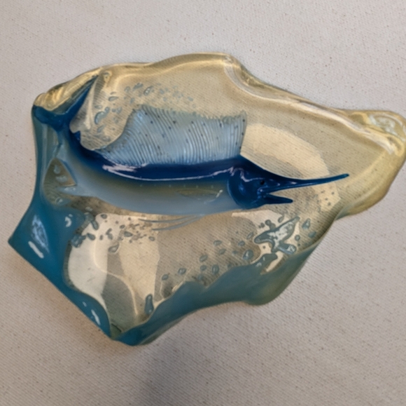 Acrylic Art Sculptures Marlin Fish Set of 2 Ocean Marine Life Home Decor N-2 - Picture 8 of 14